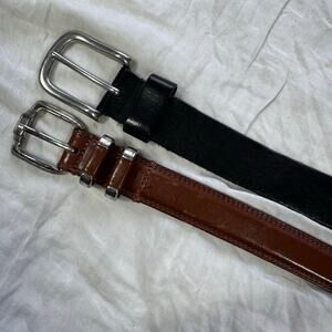Lot of Two Leather Belts Black and Brown — XL